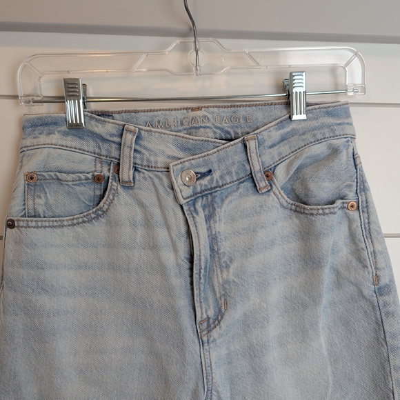 American Eagle Strigid Highest Rise Baggy Straight Jean Size 2 Crossover Waist - Picture 3 of 14